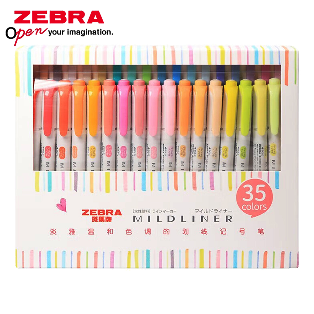 Pastel Highlighter Set Double Ended - 35 kolorów ZEBRA Mildliner Highlander zestaw