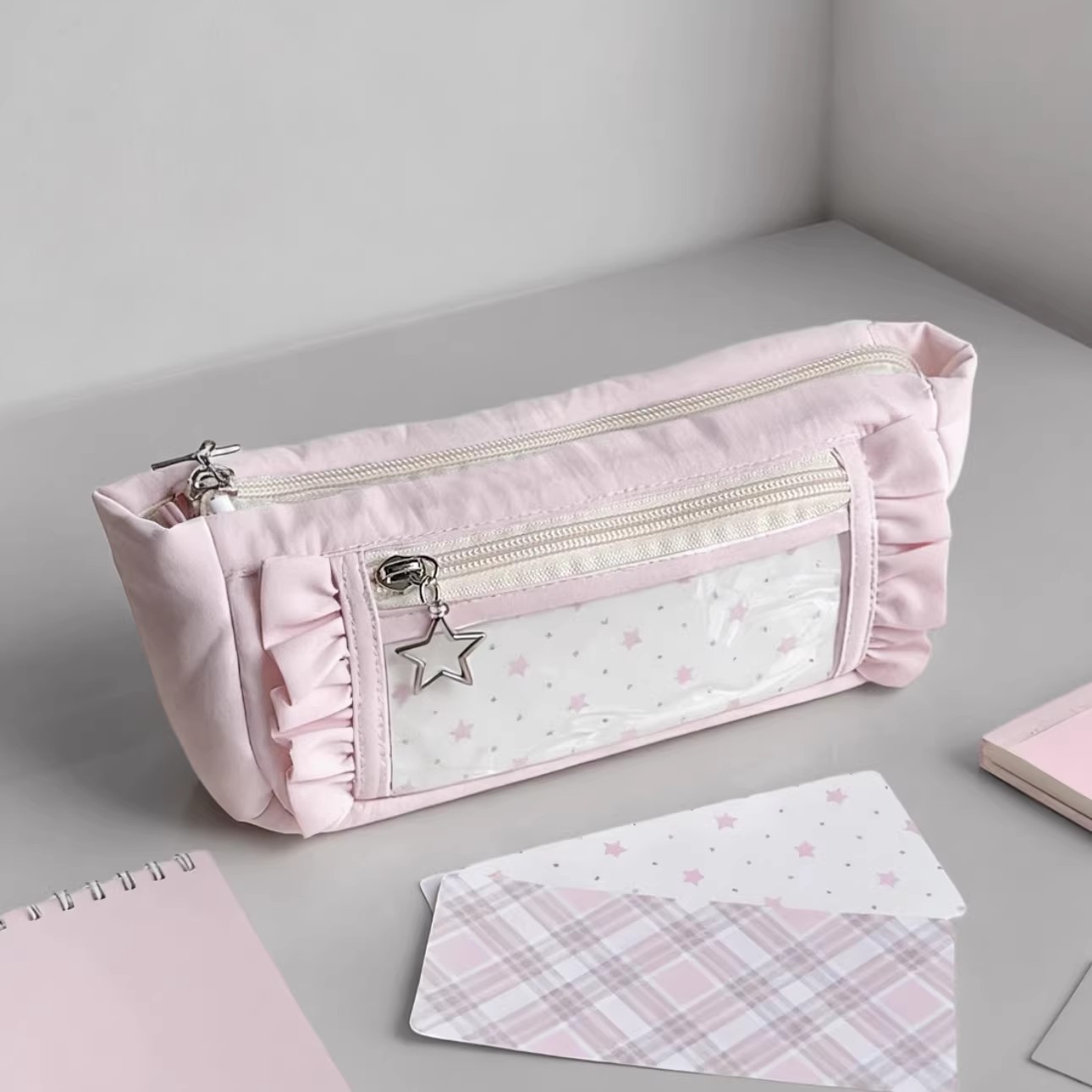 Aesthetic Large Pencil Case Pouch - Uroczy piórnik o dużej pojemności, wielowarstwowy,