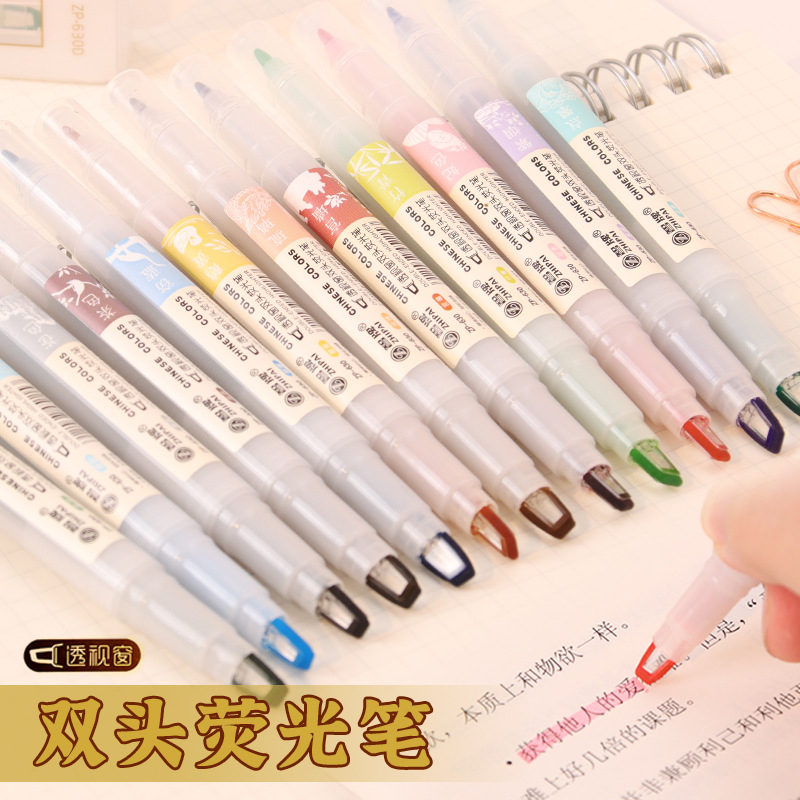 Pastel Highlighter Set Double Ended - 5 szt./zestaw Zakreślacze dwustronne Kawaii Kolorowe
