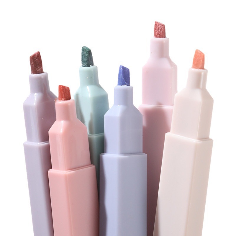 Pastel Highlighter Set Double Ended - 6 sztuk/zestaw zestaw zakreślaczy śliczne Kawaii