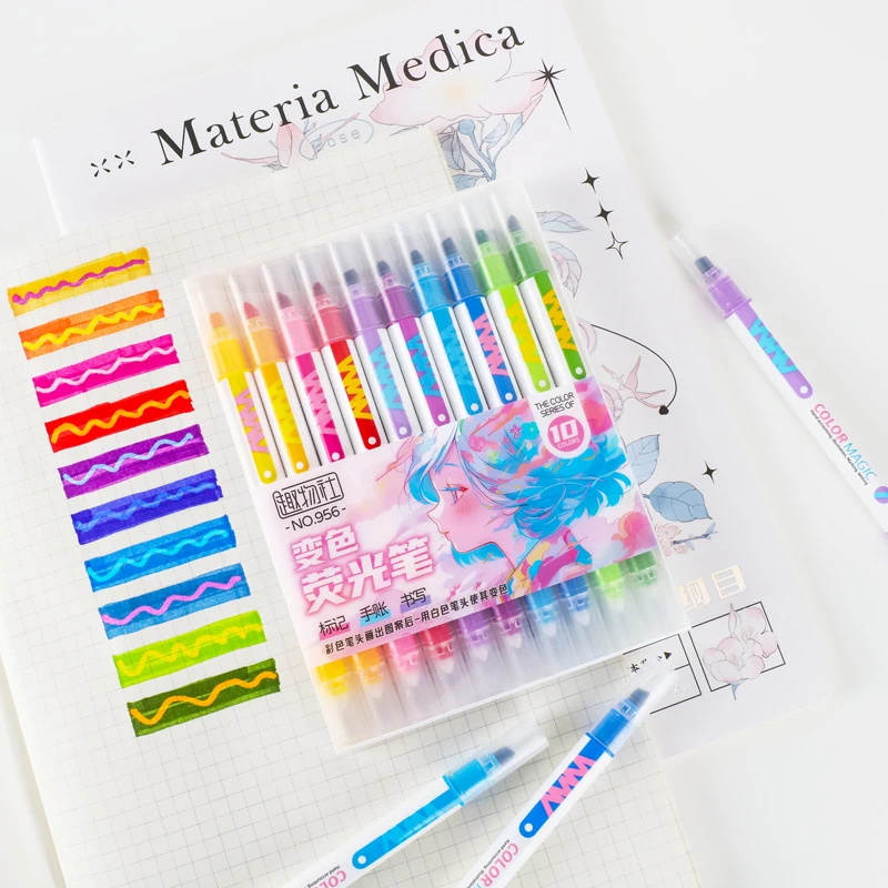 10 sztuk podwójny magiczny zes – Pastel Highlighter Set Double Ended recenzja i cena