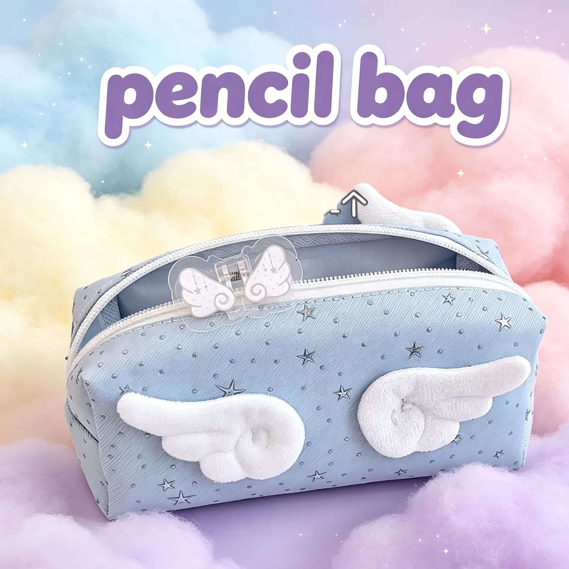 Piórnik „Angel Wings” – prosty – Aesthetic Large Pencil Case Pouch recenzja i cena