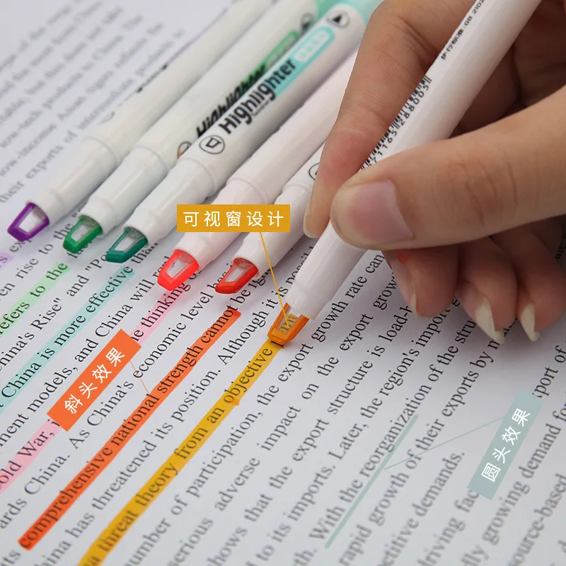 6 kolorów/zestaw unikalny zakr – Pastel Highlighter Set Double Ended recenzja i cena